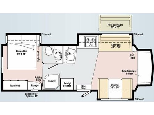 Floorplan - 2009 Itasca Cambria 30C