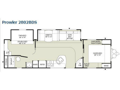 Floorplan - 2009 Fleetwood RV Prowler 2802BDS