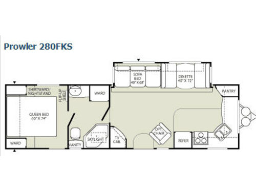 Floorplan - 2009 Fleetwood RV Prowler 280FKS
