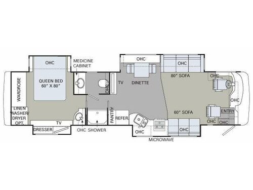 Floorplan - 2009 Holiday Rambler Endeavor 38 PDQ