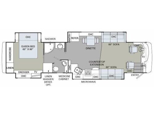 Floorplan - 2009 Holiday Rambler Endeavor 41 PDQ