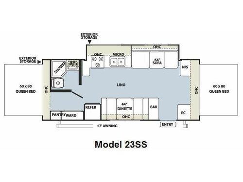Floorplan - 2010 Forest River RV Rockwood Roo 23SS
