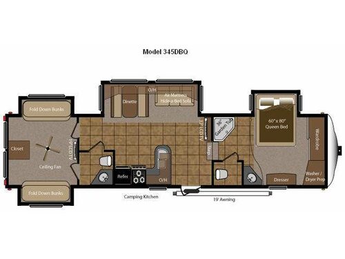 Floorplan - 2010 Keystone RV Mountaineer 345DBQ