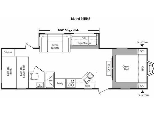Floorplan - 2010 Keystone RV Hideout 29BHSWE