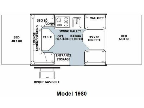 Floorplan - 2010 Forest River RV Rockwood Freedom LTD Series 1980