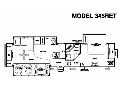 Floorplan - 2010 Forest River RV Sierra 345RET