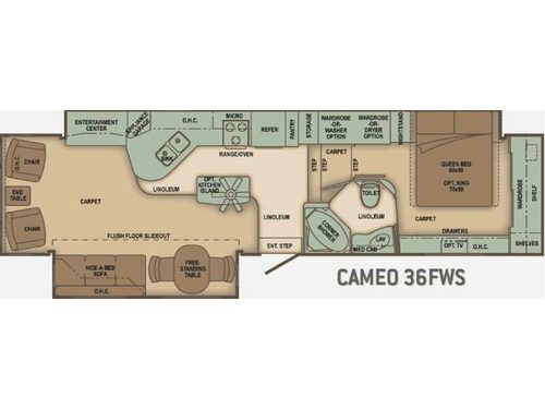 Floorplan - 2010 Carriage Cameo 36FWS