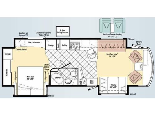 Floorplan - 2010 Winnebago Adventurer 35P