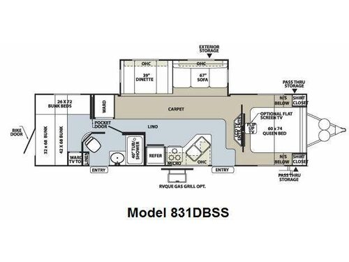 Floorplan - 2010 Forest River RV Flagstaff Classic Super Lite 831DBSS