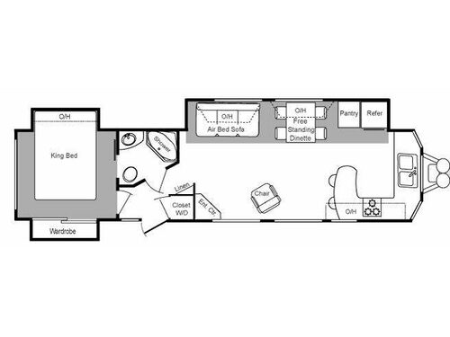 Floorplan - 2010 Keystone RV Retreat 39FKSS