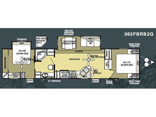 Floorplan - 2010 Forest River RV Salem Villa Estate 392FBRB2Q