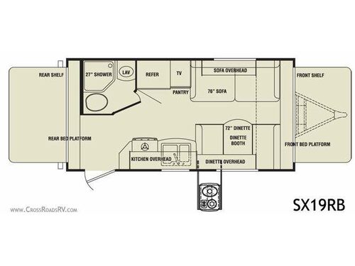 Floorplan - 2010 CrossRoads RV Sunset Trail SX19RB