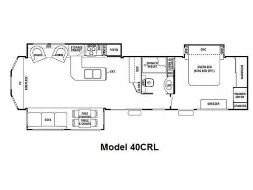 Floorplan - 2011 Forest River RV Cedar Creek Cottage 40CRL