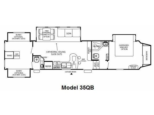 Floorplan - 2011 Forest River RV Cedar Creek Silverback 35QB4