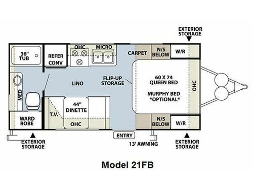 Flagstaff Micro Lite 21FB Floorplan