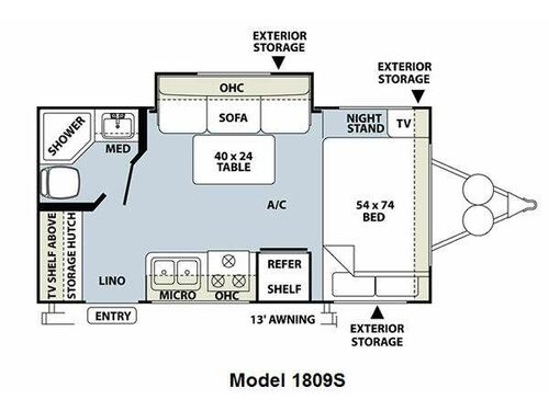 Floorplan - 2011 Forest River RV Rockwood Mini Lite 1809S