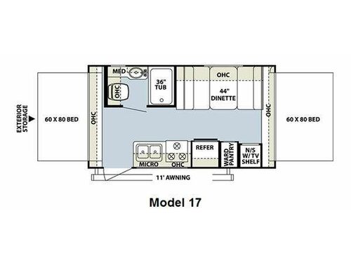 Rockwood Roo 17 Floorplan