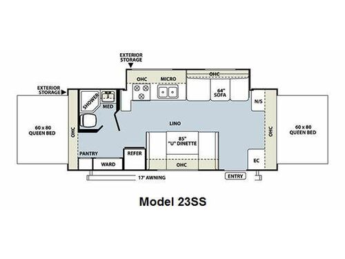 Rockwood Roo 23SS Floorplan
