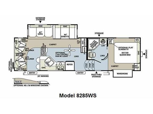Rockwood Signature Ultra Lite 8285WS Floorplan