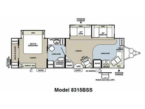 Floorplan - 2011 Forest River RV Rockwood Signature Ultra Lite 8315BSS
