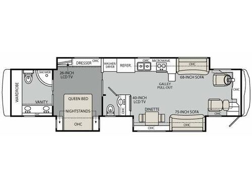 Floorplan - 2011 Holiday Rambler Endeavor 43 DFT