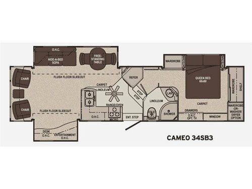 Floorplan - 2011 Carriage Cameo 34SB3