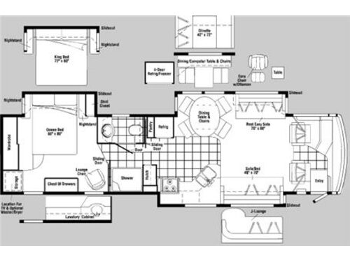 Floorplan - 2006 Winnebago Vectra 40 KD
