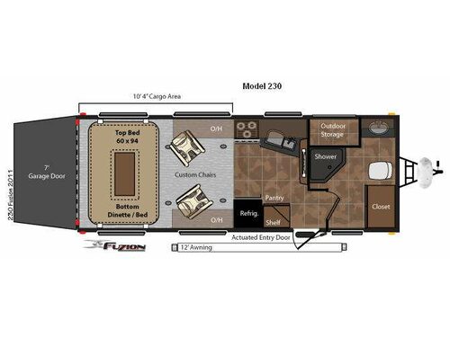 Floorplan - 2011 Keystone RV Fuzion 230
