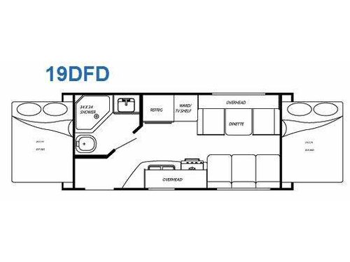 Floorplan - 2011 Gulf Stream RV Streamlite Sport 19 DFD
