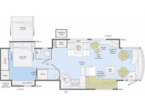 Floorplan - 2011 Winnebago Journey 40U