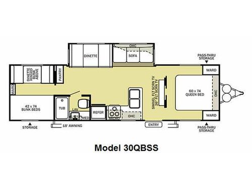 Floorplan - 2011 Forest River RV Salem 30QBSS