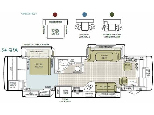 Floorplan - 2010 Tiffin Motorhomes Allegro RED 34 QFA