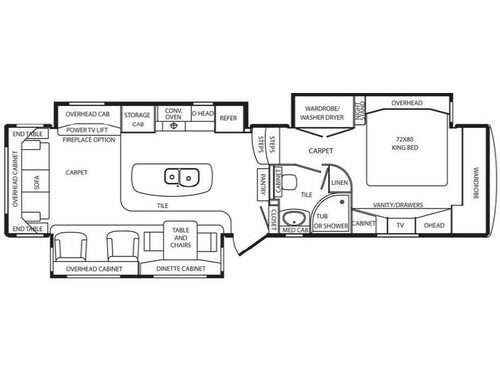 Floorplan - 2011 DRV Luxury Suites Mobile Suites 36 RSSB3