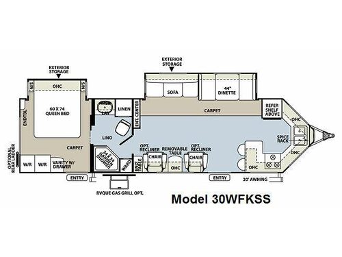 Floorplan - 2011 Forest River RV Flagstaff V-Lite 30WFKSS