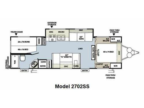 Floorplan - 2012 Forest River RV Rockwood Ultra Lite 2702SS