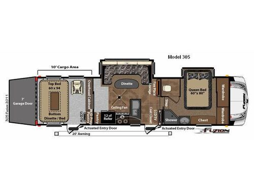 Floorplan - 2011 Keystone RV Fuzion Touring Edition III 305
