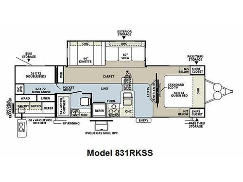 Floorplan - 2012 Forest River RV Flagstaff Classic Super Lite 831RKSS