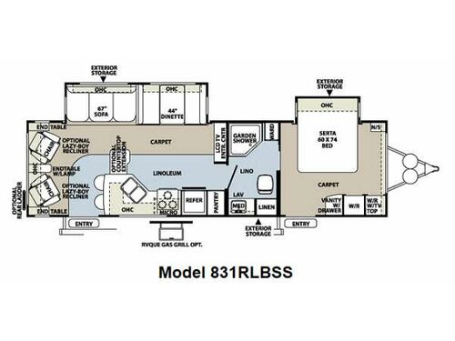 Floorplan - 2012 Forest River RV Flagstaff Classic Super Lite 831RLBSS