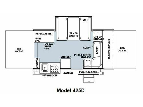 Floorplan - 2012 Forest River RV Flagstaff Classic 425D