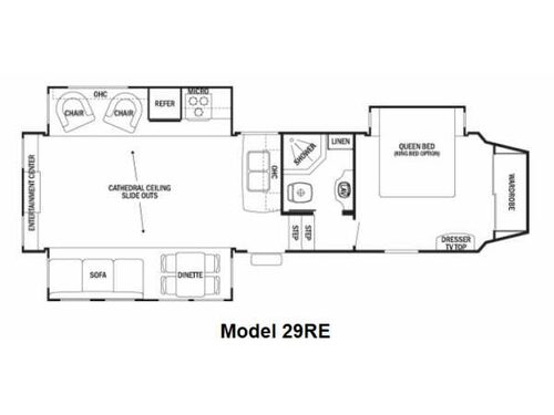 Floorplan - 2012 Forest River RV Cedar Creek Silverback 29RE