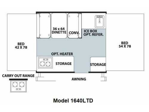 Rockwood Freedom LTD Series 1640LTD Floorplan