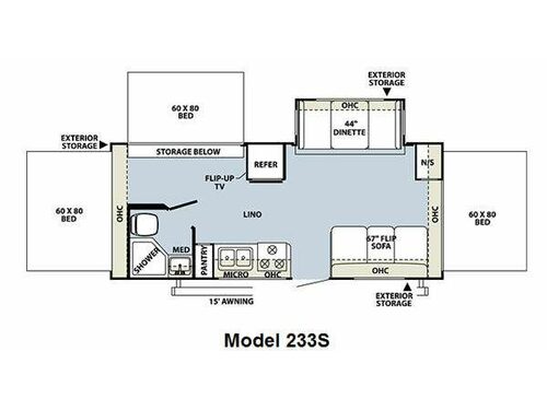 Floorplan - 2012 Forest River RV Rockwood Roo 233S