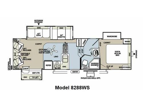 Rockwood Signature Ultra Lite 8288WS Floorplan