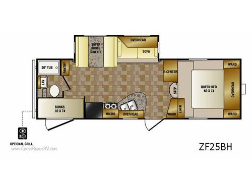 Floorplan - 2012 CrossRoads RV Zinger ZF25BH