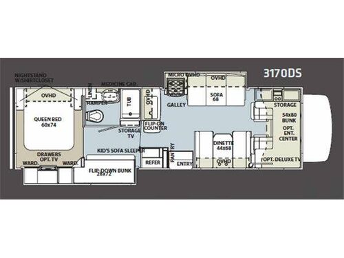 Floorplan - 2012 Forest River RV Sunseeker 3170DS