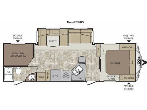 Floorplan - 2012 Keystone RV Cougar X-Lite 28RBS