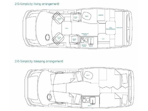 Floorplan - 2012 Roadtrek 210-Simplicity