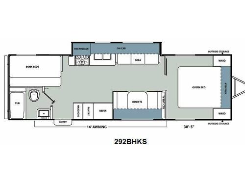 Floorplan - 2012 Coachmen RV Catalina Santara Series 292BHKS