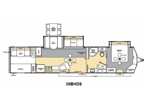 Floorplan - 2012 Coachmen RV Catalina Deluxe Edition 39BHDS