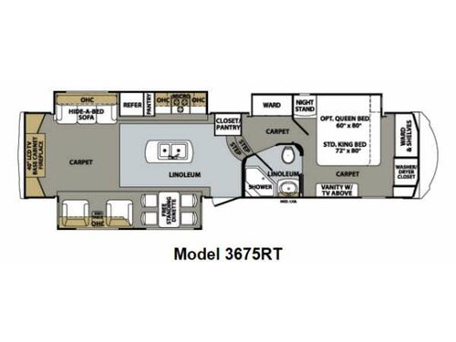 Floorplan - 2012 Forest River RV Cardinal 3675RT